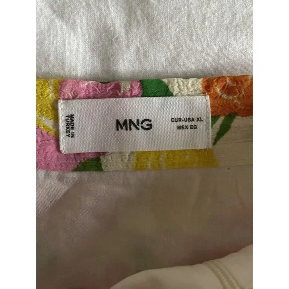 MANGO Women’s Pradera Colorful Floral Belted Lined Mini Skirt Size XL - Picture 4 of 10